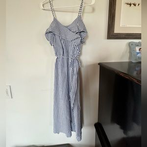Classic blue and white stripe cotton dress size small